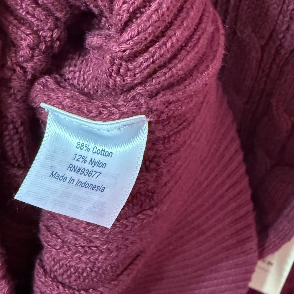 St. John's Bay Cable Knit Sweater - Deep Burgundy - Picture 6 of 6